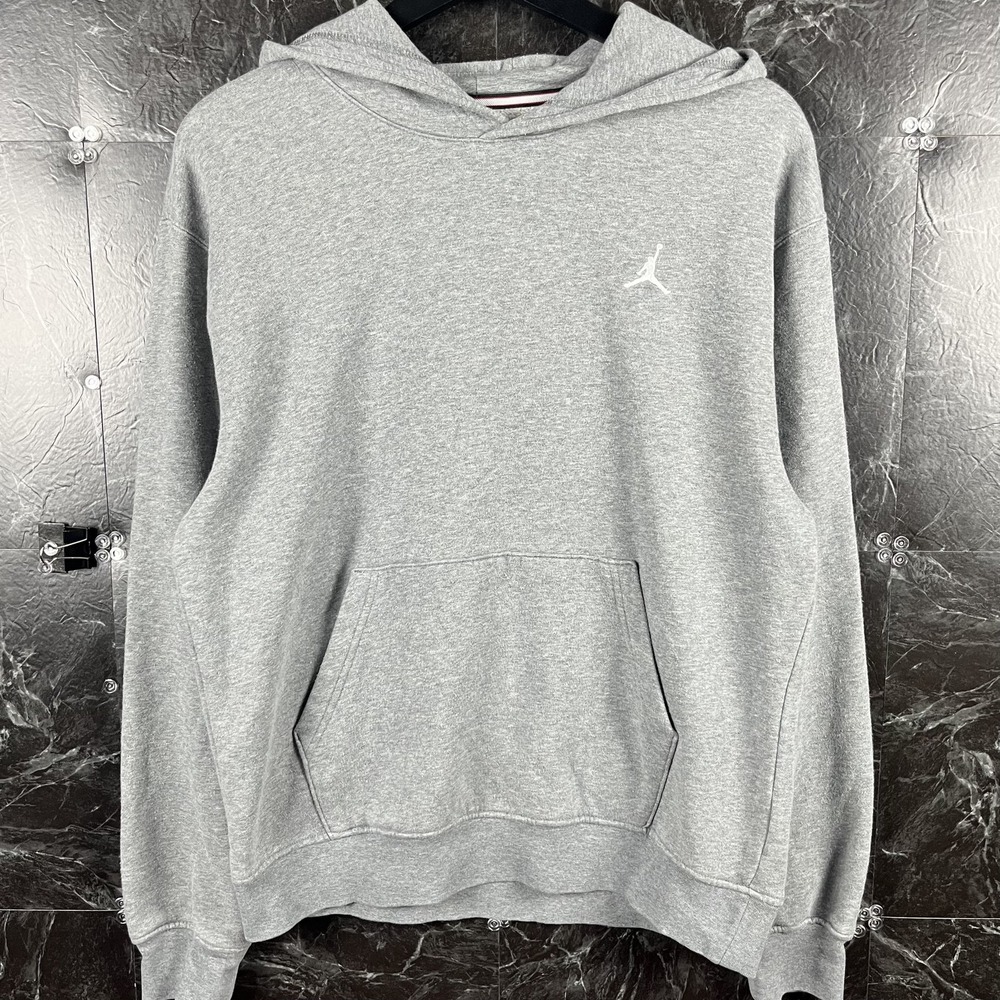 Jordan Nike Men's Grey Fleece Hoodie Small